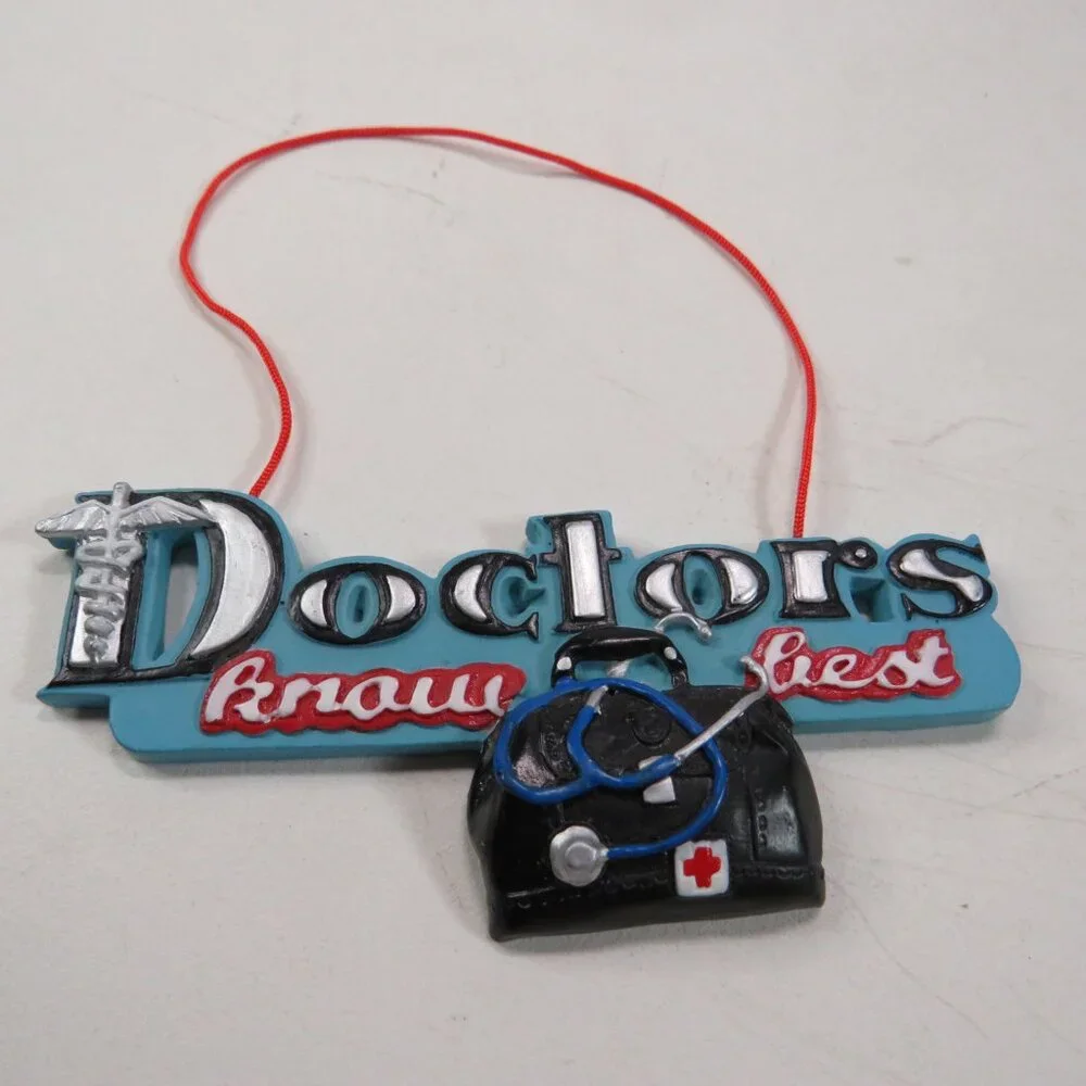 Blown Glass Doctor Ornament & additional Christmas Ornament white coat